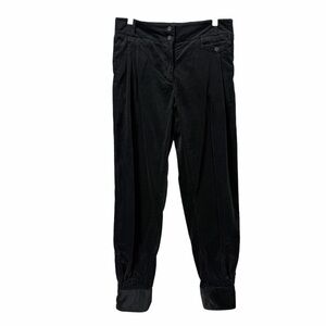 BRORA Black Corduroy Bombacho Pleated Slouchy Tapered Ankle Pants Women’s Size 4